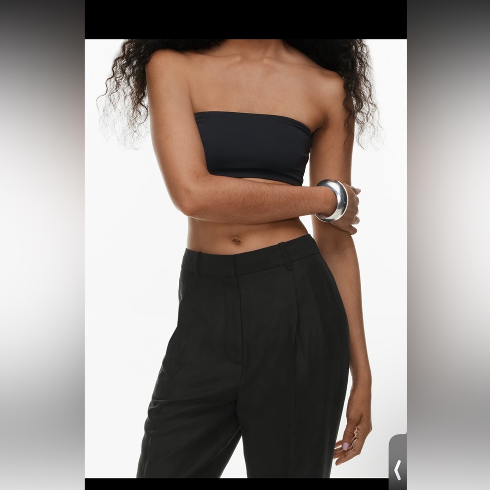 NWT Aritzia Wilfred Linen Effortless Pant Black Size 8 - Picture 4 of 6